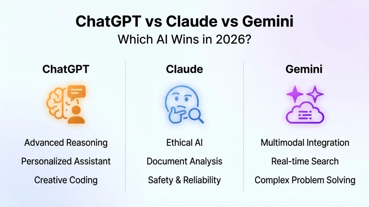 Perbandingan lengkap Claude Opus 4.7 vs ChatGPT vs Gemini 2026: benchmark SWE-bench, context window 1 juta token, fitur unggulan, kekurangan, dan harga mulai $0.