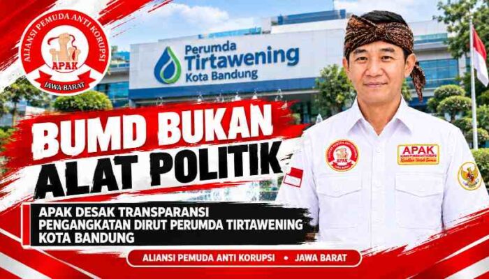 BUMD Bukan Alat Politik, APAK Minta Pemkot Bandung Transparan Soal Seleksi Dirut Tirtawening
